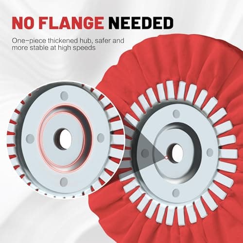 8" Airway Buffing Wheel, 9Pcs Aluminum Polishing Wheel Kit for Angle Grinder, Polishing Compound and Metal Polishing Pads for Stainless Steel Chrome Car Polish Mirror Finish (5/8" Arbor Hole) - Thumbnail 4