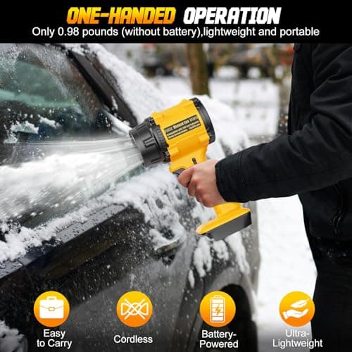Rozlchar Cordless Leaf Blower Compatible for DeWALT 20V Max Batteries(Tool Only), 430CFM Handheld Blower Variable Speed for Lawn Care, Patio Cleaning, Dust, Garage & Light Snow - Thumbnail 6