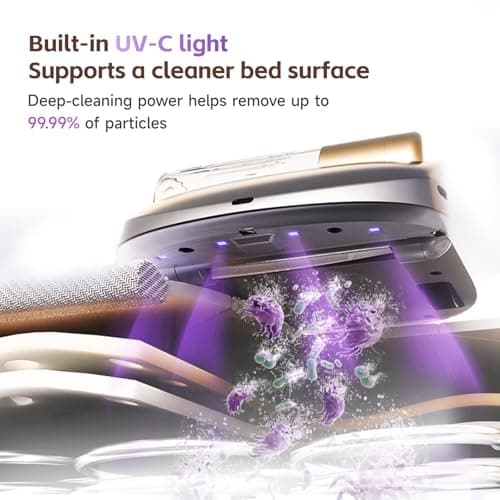 CREATULIZE X1 Robot Bed Vacuum, Automatic Mattress Vacuum Cleaner with Intelligent Path Planning, UV-C Light, HEPA Filter, One-Click 100% Dust & Pet Hair Removal for Bed, Mattress, Sofa, Carpet - Thumbnail 5