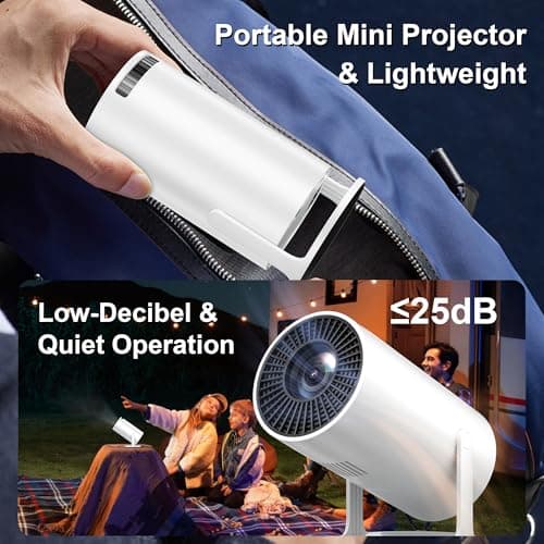 Sainellor 270° Rotatable Projector, Native 1080P Full HD Ceiling Cinema for Bedroom, Electric Keystone, 4K Supported, Wired Screen Mirroring, Portable Projecteur - Thumbnail 5
