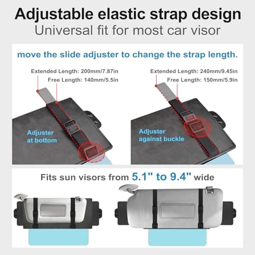 Veharvim Sun Visor Extender for Car (Polarized, UV400, PC Lens, 2 Side Sunshade), Car Visor Extender Sun Blocker, Visor Extender Attachment, Anti-Glare for Safe Driving - Thumbnail 6