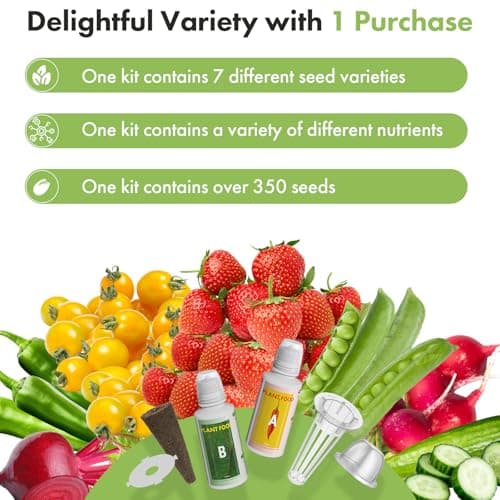 LYKOCLEAN 12 Pods Fruit Seed Pod Kit for AeroGarden, idoo, Ahopegarden Hydroponic Growing System Indoor Garden, Include Strawberry, Golden Cherry Tomato, Cucumber, Radish, Dwarf Pea, Green Pepper - Thumbnail 6