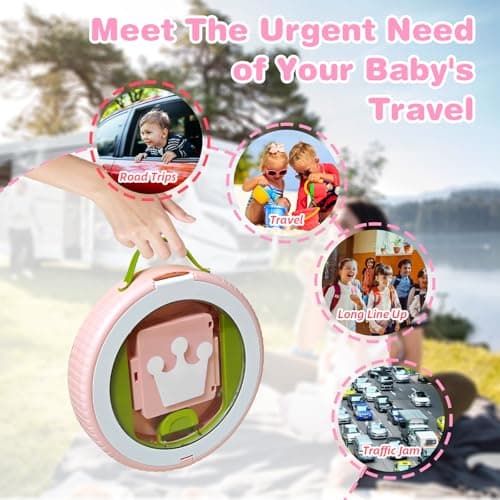 Portable Potty Chair for Toddlers with Splash-Proof Design, Foldable Travel Potty with Bag & 30 Refills - Kids Toilet for Car, Camping, Indoor - Easy Clean Baby Potty Training Seat (White-Pink) - Thumbnail 4