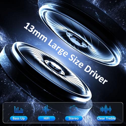 Wireless Earbuds Bluetooth 5.4, 6 Mic ENC Noise Cancelling Clear Call, in Ear Buds Deep Bass HiFi Stereo Sound, Big Dual LED Display 48H Playtime Earphones IPX7 Waterproof Headphones Android iOS Black - Thumbnail 3