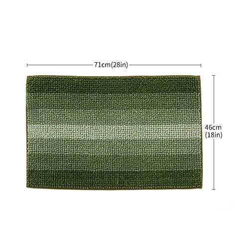 COSY HOMEER 28x18 Inch Bath Rugs Made of 100% Polyester Extra Soft and Non Slip Bathroom Mats Specialized in Machine Washable and Water Absorbent Shower Mat,Green - Thumbnail 2