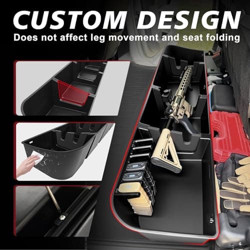VaultsOnWheels Under Seat Storage Box Fit for Ford F150 2015-2026 SuperCrew/Crew Cab & F250 F350 F450 2017-2026 SuperDuty Accessories, Console Organizer Truck Tool Box Detachable Underseat Organizer - Thumbnail 4