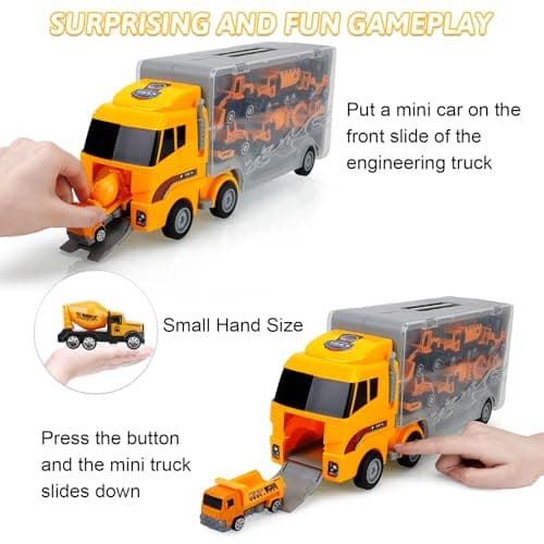 ALOTJOY Toys for Boys,13 Pcs Engineering Die-cast Construction Car Toddler Toys for 3 Year Old Boys Vehicles Gifts Kids Toys for Age 3 4 5 6 7 Year Old Kids - Thumbnail 5