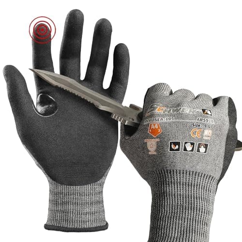 Schwer A4 AIR-SKIN Cut Resistant Work Gloves AR5918 with Extreme Lightweight & Thin, Grip Gloves for Gardening, Fishing, Mechanic, Refined Work, Touch-Screen, 3D-Comfort Fit, 1 Pair (L) - Image 1