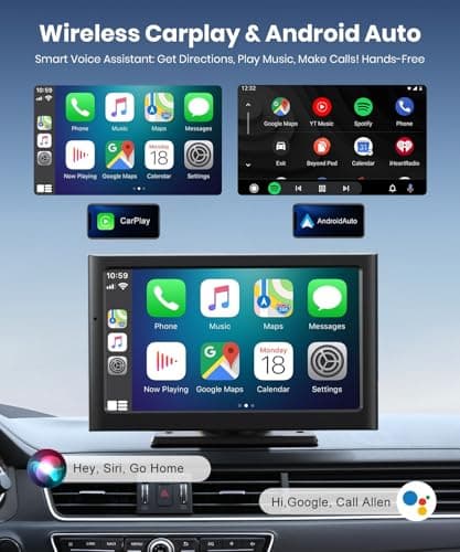 Foxpark Portable Carplay Car Screen for Apple & Android Auto-7" HD Wireless Car Play Touch Screen with Backup Camera,Car Audio Receivers with Voice Control,GPS Navigation,Bluetooth,Mirror Link,FM - Thumbnail 2
