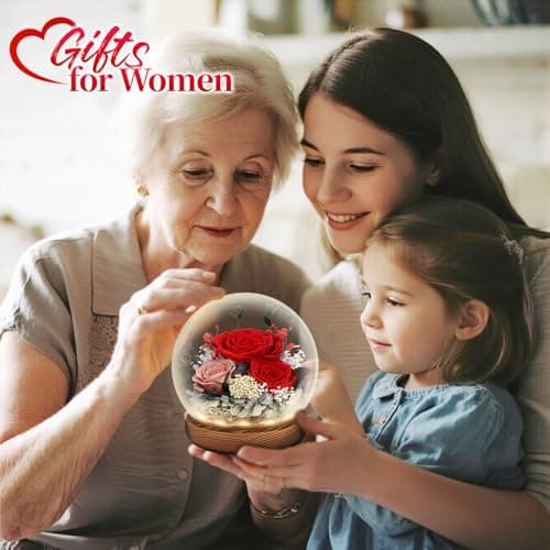 Preserved Flowers for Delivery Prime, Gifts for Mom Wife Grandma Girlfriend, Forever Flowers Gifts for Women, Real Eternal Rose for Birthday, Anniversary, Red - Thumbnail 3