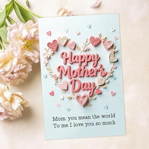 BINVASDS Happy Mother's Day Card for Mom, Heartfelt I Love You So Much Mothers Day Card Giftfor Mom from Kids, Thank You Cards for Mum - Thumbnail 3