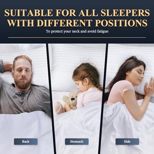 COZSINOOR Bed Pillows for Sleeping Queen Size - Hotel Quality Set of 2 - Breathable Cooling Down Alternative Microfiber Filled for Back, Stomach, Side Sleepers Skin-Friendly - Thumbnail 6