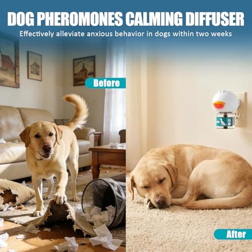 LKXDOV Dog Calming Diffuser, Calming Pheromones Diffuser Kit Appeasing Pheromone Diffuser to Calm (2Plug in+4Refill) for Anxiety Relief Reduce Aggression Fighting Barking Stress - Thumbnail 5