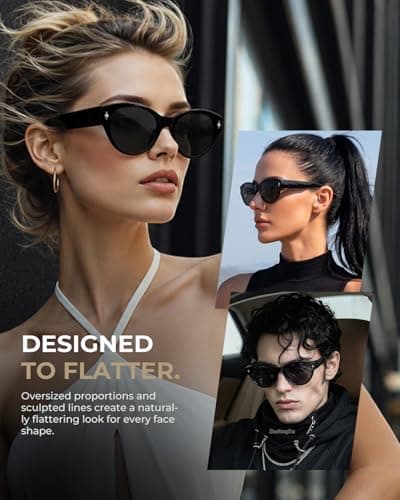 LOHO Polarized Sunglasses Over Glasses Women Men, 6.14" Wide Oversized Cat Eye Fitover Sunglasses Women, Lightweight TR90 Over Glasses Sunglasses for Women Men, UV400 TAC Lens Driving Shades - Thumbnail 6
