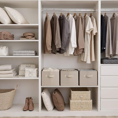 StorageWorks Storage Baskets for Shelves, Closet Organization and Storage Bins, Fabric Organizer Baskets for Clothes, Light Brown, 3-Pack, Extra Large - Thumbnail 2