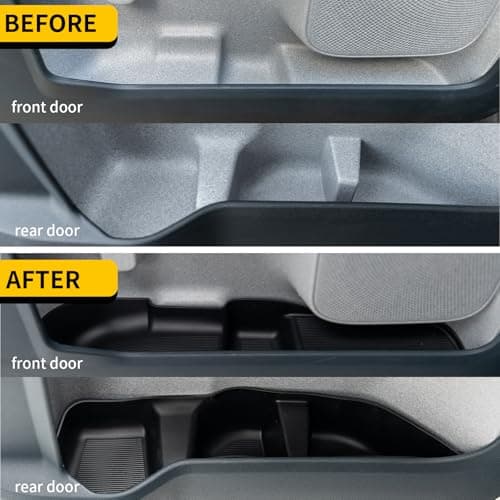 Maxzina Door Side Storage Tray Compatible with 2022-2025 (Not fit 2026) Ford Maverick Side Door Storage Box Car Side Organizer Phone Pocket Silicone Front & Rear 4PCS Maverick Accessories (Black) - Thumbnail 2