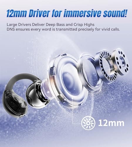 King Lucky Open Ear Earbuds Clip on Wireless Bluetooth 5.4 Headphones with Mic,50H Play,ENC Call,Waterproof,Jewelry Ear Buds,Comfortable for Small Ears&Glasses Wearers,Workouts (03-Black) - Thumbnail 6