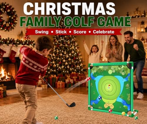 VQRZG Golf Chipping Outdoor Game, Portable Yard Practice Set, Indoor & Lawn Play for Adults and Family, Backyard, Beach, Office Party, Golf Gifts for Men (Chipping Game+2 Golf Clubs) - Thumbnail 5