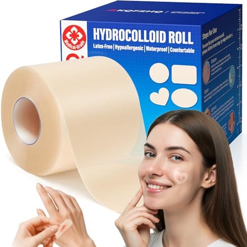 Medical Grade Hydrocolloid Roll for Wound Care, 2in*6.5ft Adhesive Hydrocolloid Bandages, Waterproof Pimple Patch Roll, Ultra Absorbent Large Hydrocolloid Patch for Acne, Blisters,Burns,and Minor Cuts - Image 1