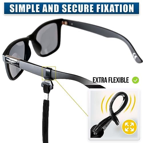 SIGONNA Eye Glasses String Holder Straps - Sports Sunglasses Strap for Men Women - Eyeglass Holders Around Neck - Glasses Retainer Cord Chains Lanyards - 4 Cords (Black) - Thumbnail 4