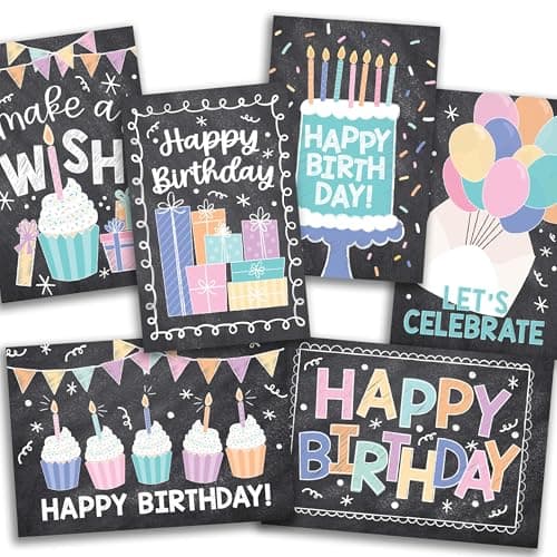 Hadley Designs Happy Birthday Cards Bulk with Envelopes - 54 Assorted Birthday Cards for Kids & Adults, Bulk Greeting Card Pack for Office, Generic Bday Notecards with Envelopes, Designed in USA