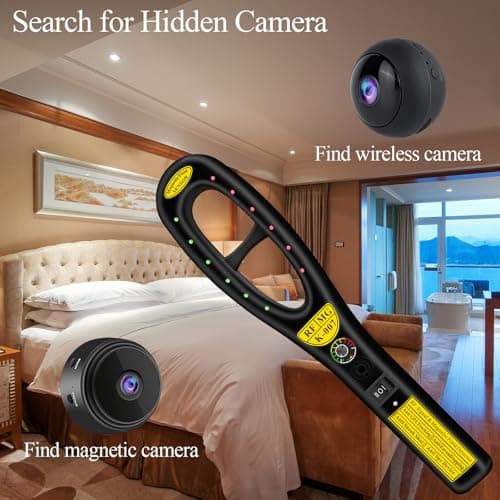 KAXYUYA Hidden Camera Detectors RF Bug Listening Device Detector Camera Finder GPS Tracker Detector for Travel, Car, Bathroom,Office, Hotel - Thumbnail 2