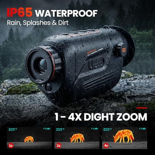 GOYOJO G210 Thermal Monocular, 256x192 Thermal Imaging Monoscope Camera for Adults, 10mm Focal Lens Vision Goggles Thermal Scopes for Night Hunting Camping - Thumbnail 6
