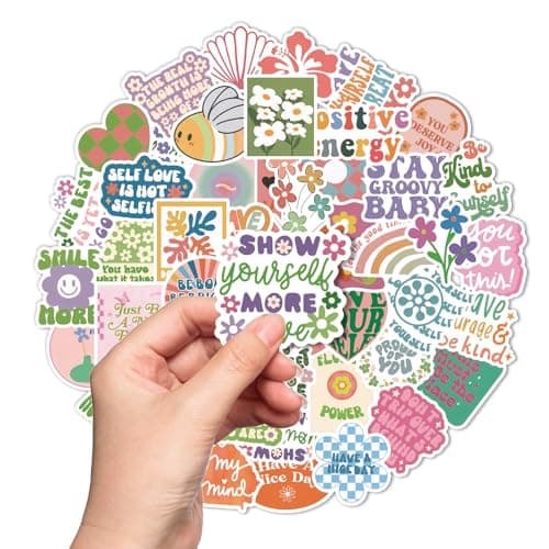 100 Inspirational Stickers Pack for Preppy Girls Women Kids Vinyl Waterproof Positive Aesthetic Stickers for Water Bottles, Laptop, Phone Pink Aesthetic Preppy Stuff, Things, Motivational Decals - Thumbnail 4
