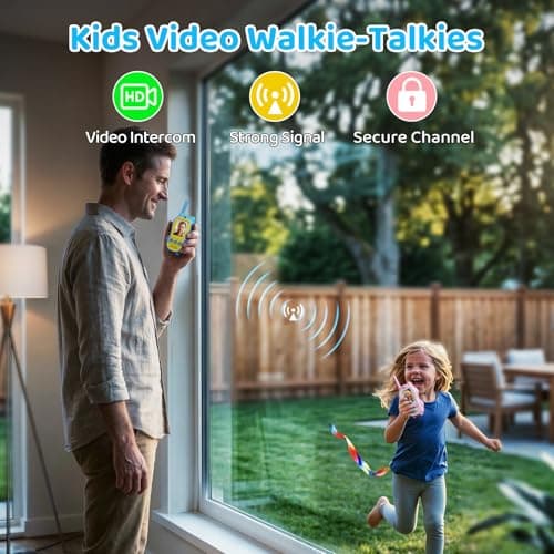 Video Walkie Talkies for Kids, 2 Pack Rechargeable Penguin Two Way Radios with Video Call 2" Screen, Voice Changer & Sticker Effects, Long Range Indoor Outdoor Camping Toys for Boys Girls 3-12 - Thumbnail 4