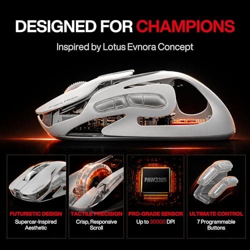 Angry miao AM Infinity Wireless Gaming Mouse, 49g Magnesium-Aluminum, PAW3950 30K DPI, 8K Polling, Anti-Double Click Optical-Micro Switches, Hot-Swap Battery, Tri-Mode RGB Programmable Mouse for FPS - Thumbnail 4