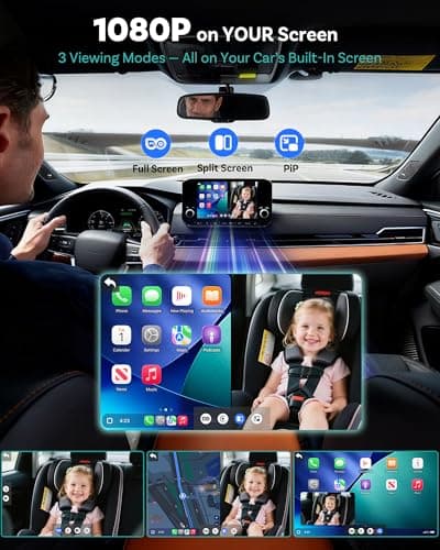 OTTOCAST Baby Car Camera &Wireless CarPlay Adapter,1080P HD Rear Seat Monitor Display on Car Screen,150°Wide Angle No-Glow Night View, Safety for Kids & Infants - Thumbnail 4