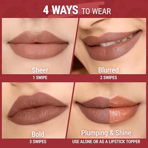 exmiloo Mini Lip Tint Stain Set - 4 Colors Liquid Lip Stain Kit for Matte & Glossy Finish, Multi-use Lip and Cheek Tint Set, Vegan & Cruelty-Free - Thumbnail 4