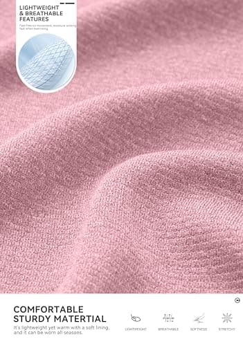 Obla Golf Quarter Zip Pullover for Men Mock Neck Sweatshirt Lightweight Sun Protection Men's Long Sleeve Golf Shirt (Pink Melange_M) - Thumbnail 5