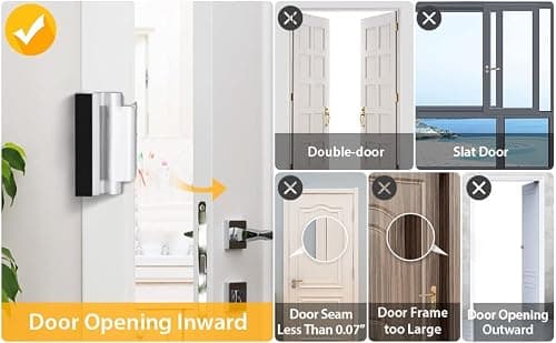 EverPlus Home Security Door Lock for Kids Safety, Childproof Reinforcement Latch for Front Door Withstand 800 lbs for Inside Swinging Doors, Upgraded Metal Child Safety Lock Defend Home - Thumbnail 4