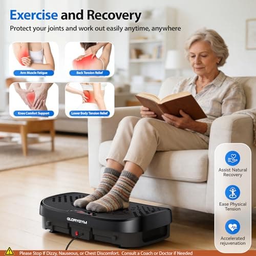 Curved Vibration Plate Exercise Machine for Weight Loss & Lymphatic Drainage, Extra Large Vibration Platform Machine with Manual Speed Control, 350lbs Capacity, Low Noise Shake Plate for Home - Thumbnail 6