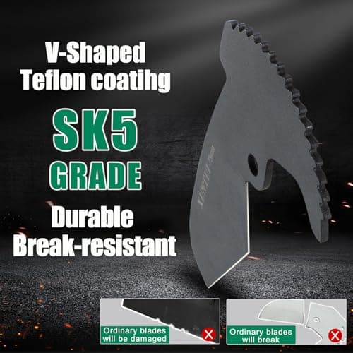XUNTUI 75mm PVC Pipe Cutter, Ratchet Pipe Cutter, Dark Green - Thumbnail 5