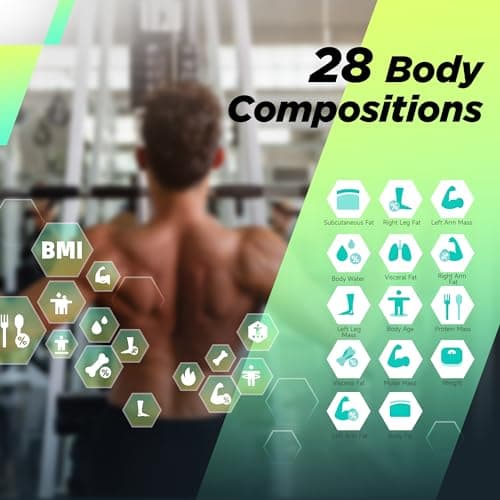 RunStar Digital Bathroom Scale for Body Weight, Body Fat, BMI 28 Measurements, Innovative 8-Electrode Smart Scales FSA&HSA Eligible with Voice Prompt Function High Accurate Bluetooth Weight Machine - Thumbnail 4