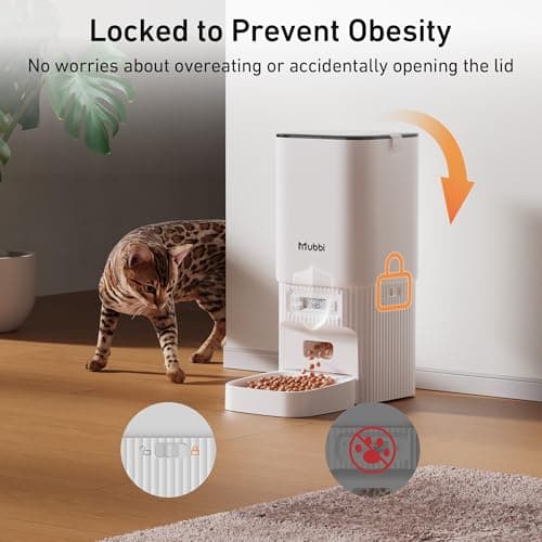 Automatic Cat Feeder - 7L/29 Cups Cat Food Dispenser with Desiccant Bag, 1–6 Meals, Ideal for 2–15mm Dry Food, Auto Pet Feeder with Dual Power Supply, Automatic Dog Feeder for Small Medium Breed - Thumbnail 6