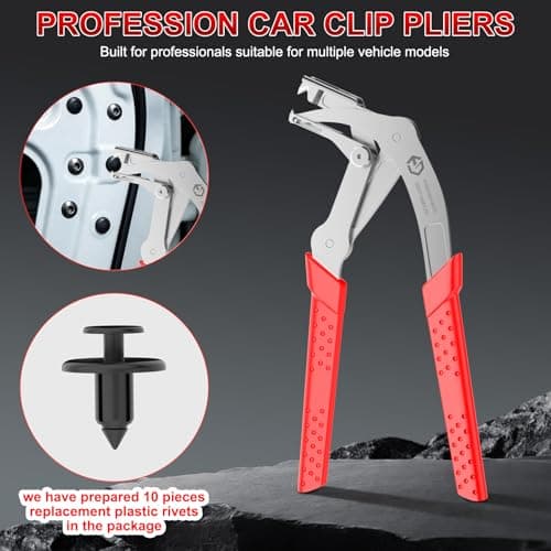 Car Clip Pliers, Clip Removal Tool with Spring-Loaded Lever for Auto Trim & Fastener Removal, Easily Remove Fasteners, Clips, and Rivets, Damage-Free Interior & Exterior Disassembly Tool - Thumbnail 2