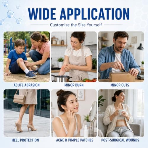 Hydrocolloid Roll for Wound Care Gentle Self-Adhesive 2in x 5ft - Thumbnail 6