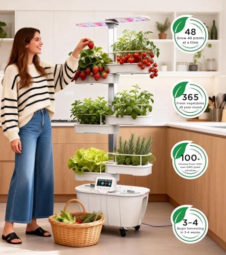 Hydroponics Growing System Kit,48 Pods Large Indoor Hydroponic Herb Garden with Smart LED Grow Light, Auto Circulating Water Pump,24L Water Tank,APP & WiFi Controlled,Gardening Systems for Ideal Gifts - Thumbnail 2