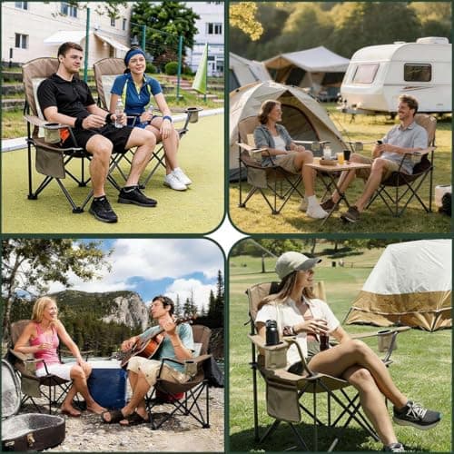SUNNYFEEL Oversized Folding Camping Chair 500 LBS Heavy Duty Lawn Chairs with Portable Folding with Armrest, Cup Holder, Pocket ＆Bag for Outdoor Camping/Beach/Travel/Picnic/Fishing - Thumbnail 6