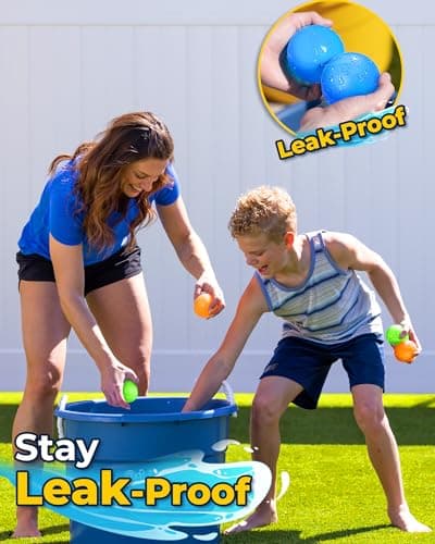 SOPPYCID Magnetic Reusable Water Balloons for Kids, Refillable Water Balls Quick Fill for Pool, Outdoor Games for Beach, Summer Toys for Kids 4-10 (10Pack) - Thumbnail 5