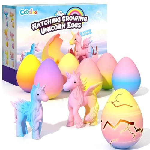 Coodoo Unicorn Hatching Rainbow Eggs for Kids - 6 Pack Unicorn Toys Craft Kits for Boys & Girls, Birthday Easter Basket Stuffers Crafts Gift for Kids 3+ Year Old - Girl Gifts for Ages 3 4 5 6 7 8 - Image 1