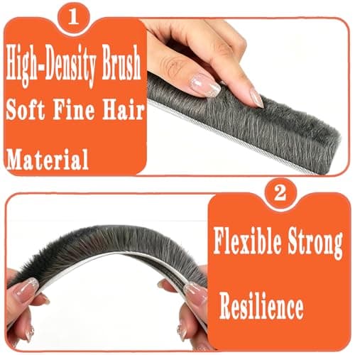 WEZKYLCG 40FT Self-Adhesive Weather Stripping for Doors and Windows, Insulation Soundproofing Door Draft Stopper Gap Filler for Sliding, Front, Exterior, Frames(0.35'' Wide X 0.2'' Thick) - Thumbnail 4