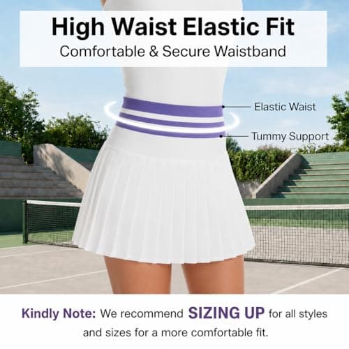 VIPARK Womens Tennis Skirt Set Sleeveless Ribbed Fitted Top and Pleated Mini Skirt with Built in Shorts Pockets Athletic Golf Workout Activewear Outfit White - Thumbnail 5