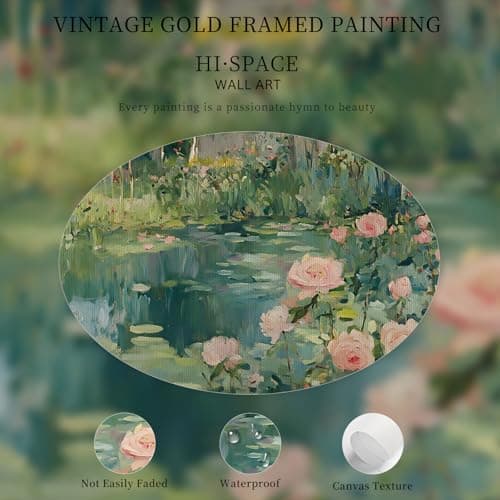 HISPACE Rose Framed Canvas Wall Art,8x10 Inch Vintage Floral Painting for Bedroom Dorm Apartment Classroom Decor,Aesthetic Gift for Women Friends and Family - Thumbnail 6