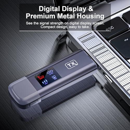 TTQ Wireless HDMI Transmitter and Receiver, Wireless HDMI Extender, 4K Decode 1080P Output, Metal Housing, LED Display, 100FT Range, 2.4G&5G, for PC/Camera/HDTV/Projector/TV Box - Thumbnail 3