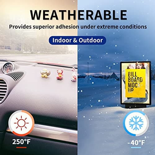 PHIXBEAR Super Strong Adhesion, Heavy Duty Double Sided Tape, Waterproof for Indoor & Outdoor Use, Multipurpose Automotive Wall Mounting Foam Adhesive (0.6in×30ft), 2 Rolls - Thumbnail 5