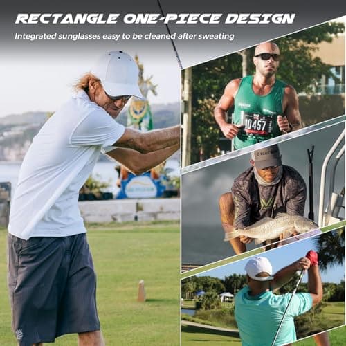 SUNGAIT Polarized Photochromic Sunglasses for Men: Rectangle Sports Sun Glasses UV Protection (Bright Black Frame/Photochromic Lens) - Thumbnail 2